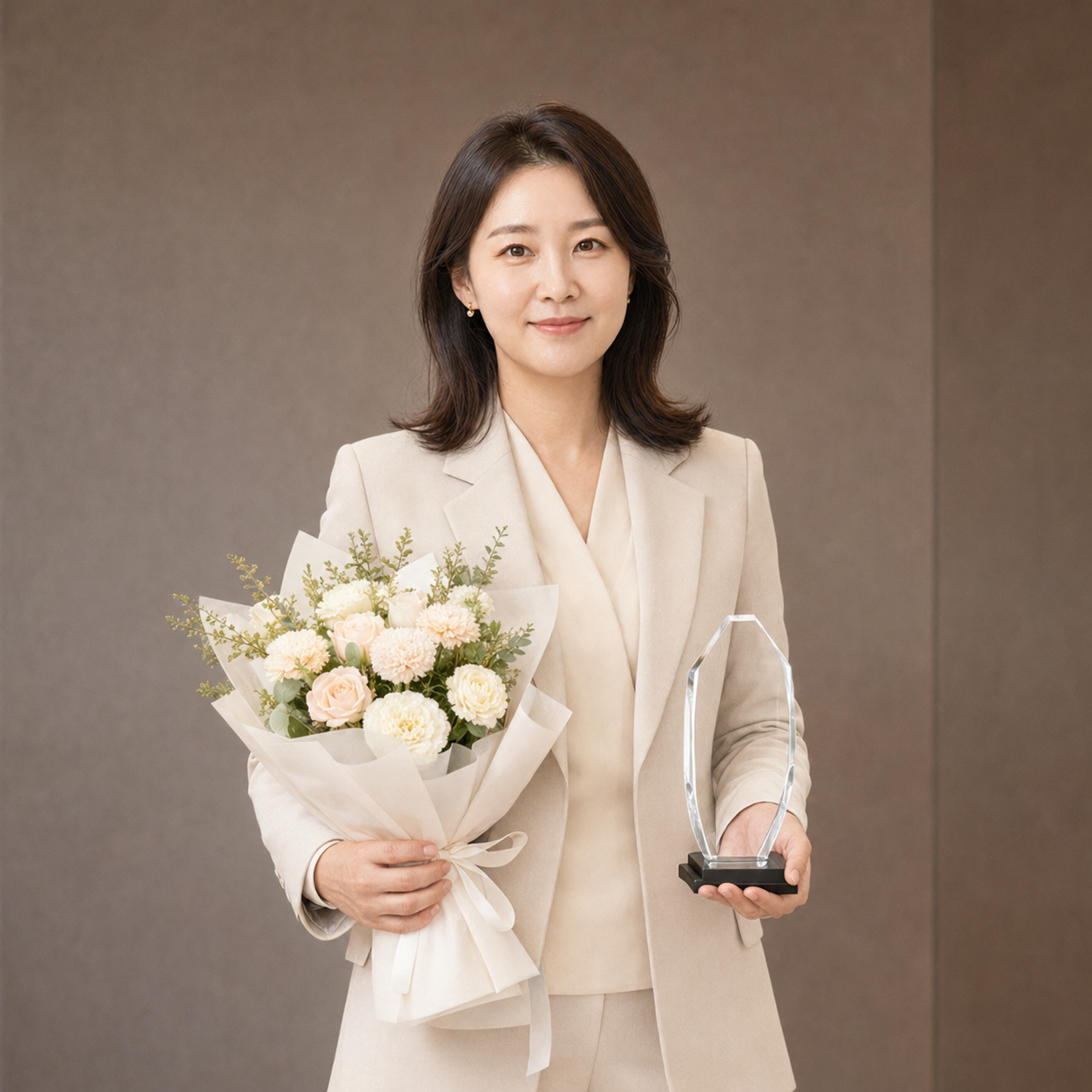 우수 설계사 상을 수상한 모습
